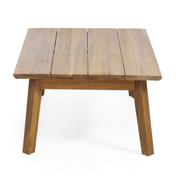 English Elm Christopher Knight Home® - 2 Outdoor Acacia Loveseat Set with Faux Rattan, Plush 6" Cushions & Slatted Coffee Table, Beige 71368.00