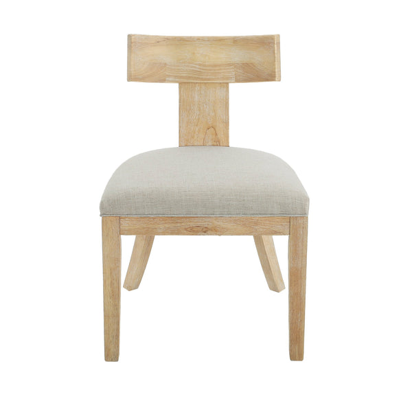 English Elm Christopher Knight Home® - DINING Fabric Upholstered Side Chairs Set of 2 with Curved Slat-Back, Rubberwood Frame, Plush Comfort Linen 74605.00PEBLN