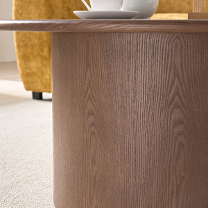 English Elm Coffee Table Nesting Set Round Mdf Pair Walnut Finish for Modern Living Rooms W876S00337
