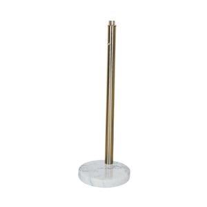 English Elm 84" 5-Head Floor Lamp Brushed Nickel with Marble Base, White Oval Shades, Metal Silver Pedestal LED Ready B072S00003