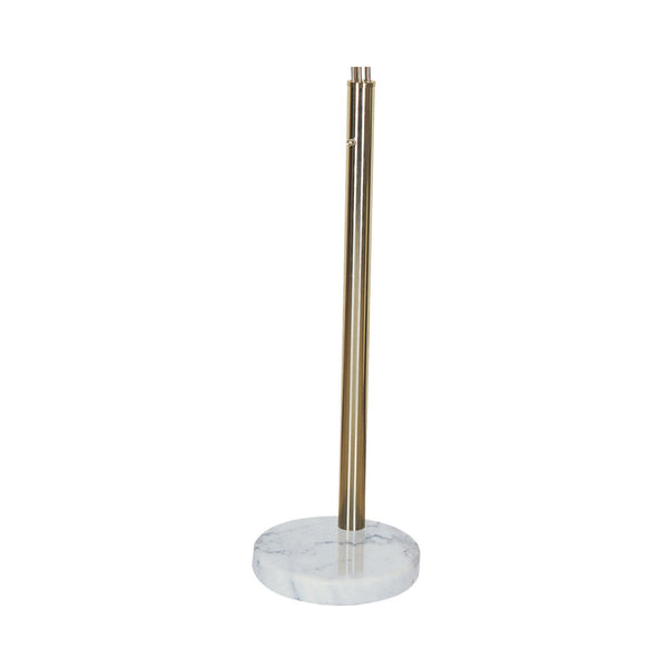 English Elm 84" 5-Head Floor Lamp Brushed Nickel with Marble Base, White Oval Shades, Metal Silver Pedestal LED Ready B072S00003