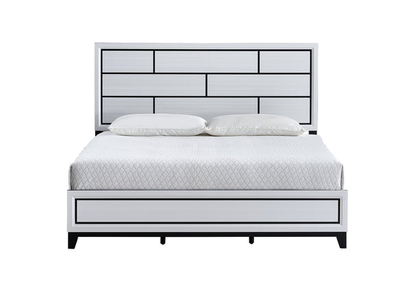 English Elm Glasgow King Bed In Crisp White – Contemporary Panel Design For Spacious Bedrooms & Lasting Comfort B078S00636