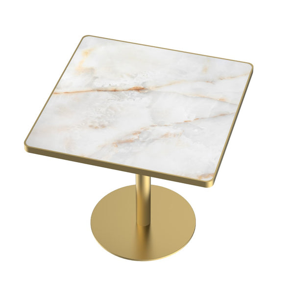 English Elm Square Modern Dining Table - 31.5" Faux Marble Bistro Table With Sturdy Metal Frame, Easy Assembly W3316P375693-GIGA
