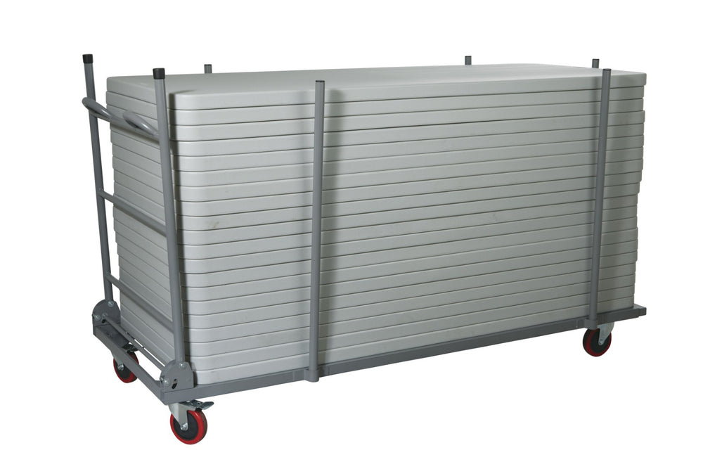 OSP Home Furnishings Caddy for Stacking Folding Tables with Locking Swivel Casters and Removable Stakes TC102