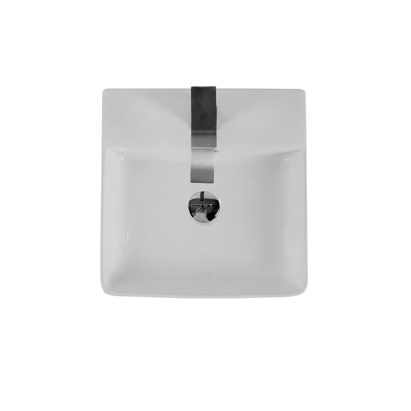 English Elm Bothwa Square Ceramic Vessel Sink Glossy White Cupc Certified Countertop Bath Basin B2724P262840