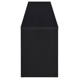 English Elm O'brien Matte Black 78 Inch Media Console with Three Drawers and Wire Management B062P451722
