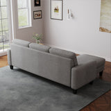 English Elm Living Room Furniture With Polyestr Fabric L Shape Couch Corner Sofa For Small Space Grey