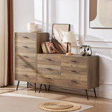 English Elm 5-Drawer Chest - Spacious and Stylish Chest Of Drawers, Dresser For Bedroom, Closet, Hallway, 23.6"W X 15.7"D X 48"H, Rustic Walnut