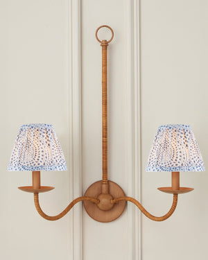 Currey & Company Lenore Elegant Tapered Chandelier Shade With Vibrant Abstract Block-print Design For Stylish Lighting Blue Cotton 0900-0050-currey-company
