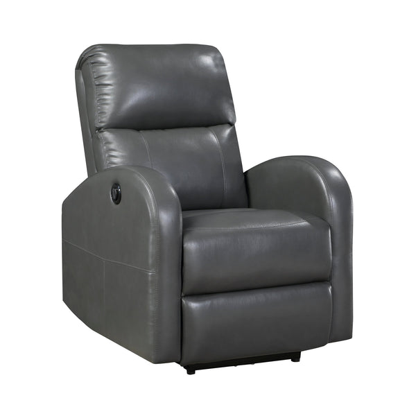 English Elm Power Reclining Chair with Gray Faux Leather Upholstery, Modern Power Motion Recliner for Living Rooms Gray 30.5 L x 30.5 W x 26 H B011P233933