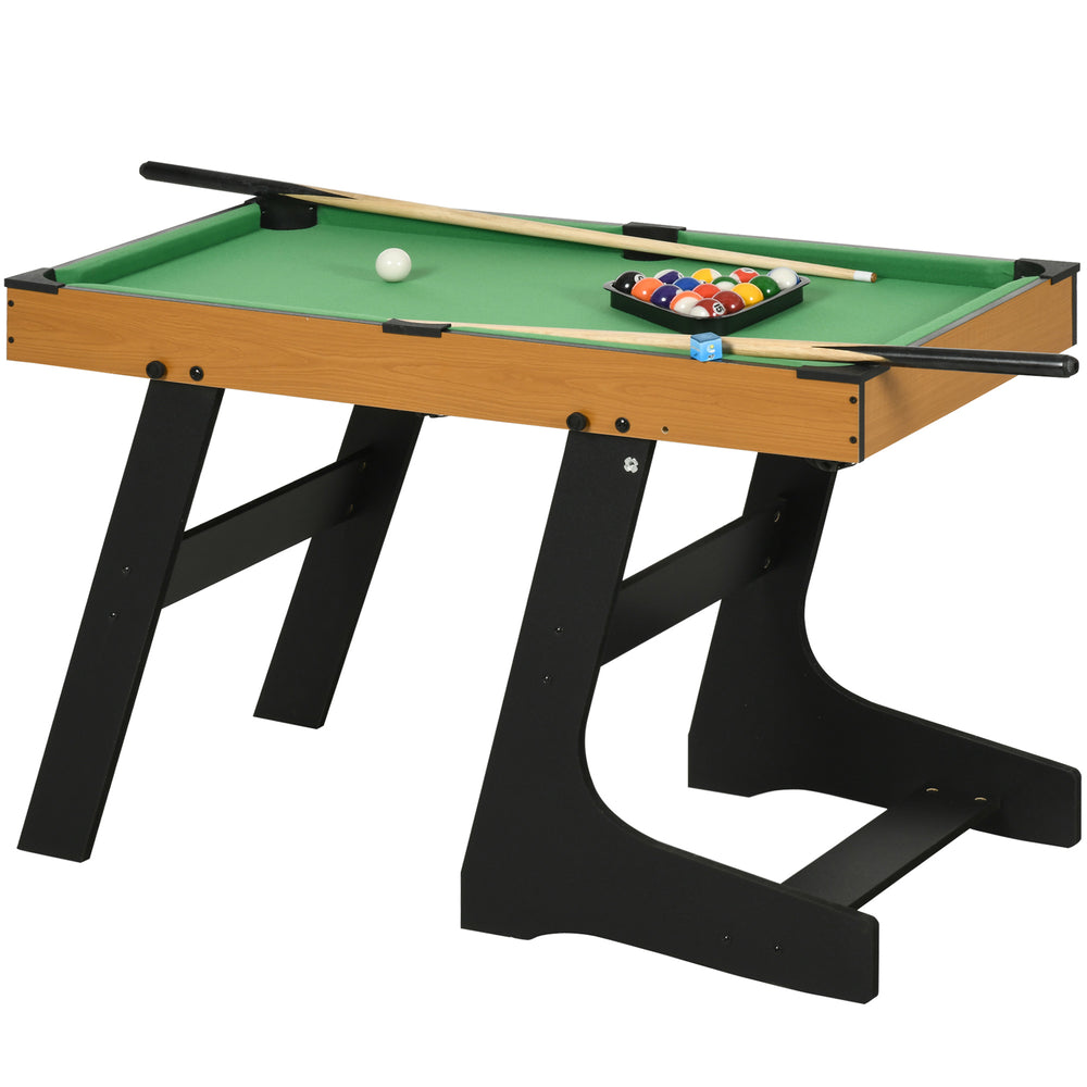 English Elm Soozier Foldable Billiards Table Set with Felt Surface Cues Balls for Game Room W2225P200671