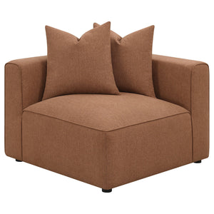 English Elm Colleen Terracotta Corner Chair With Pillows - Stylish Modular Seating For Modern Living Spaces B062P358077