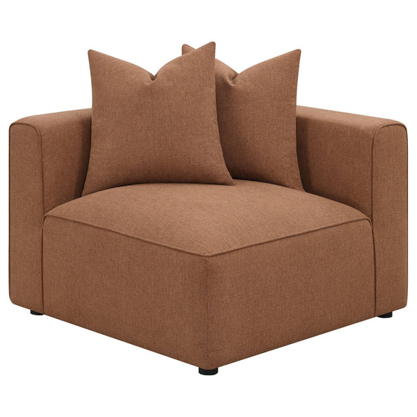 English Elm Colleen Terracotta Corner Chair With Pillows - Stylish Modular Seating For Modern Living Spaces B062P358077