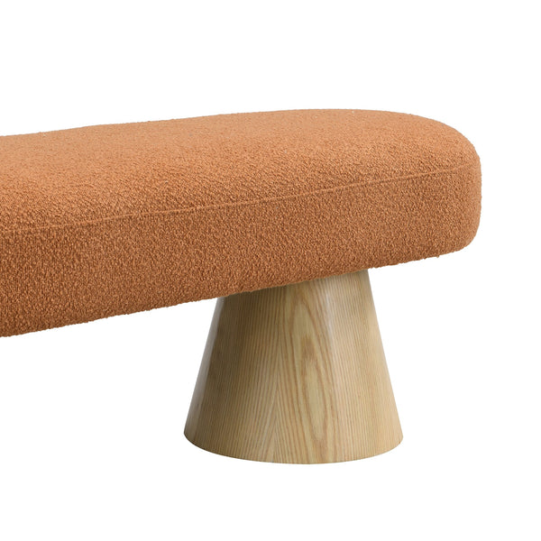 English Elm Christopher Knight Home® - Dining 64" Modern Farmhouse Storage Bench with Bouclé Upholstery and Solid Wood Legs, Durable and Stylish Orange N779P271401O