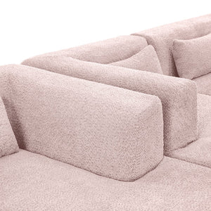 English Elm Upholstered Boucle Sofa with Lumbar Pillow Pocket Spring Seating for Living Room Pink N719P250552P