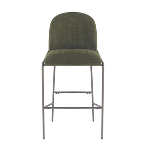 English Elm Christopher Knight Home® - Galen Upholstered Metal Barstool Set of 2 with Plush Stain-Resistant Fabric, Ergonomic Modern Design Green N775P290453N