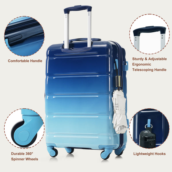 English Elm Luggage 3 Piece Hard Shell Set with Usb Port Spinner Wheels and Abs Pc Travel Protection N726P264892N
