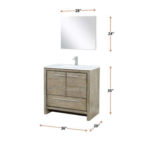 English Elm Rustic Acacia Bath Vanity Set With Cultured Marble Top, Brushed Nickel Faucet & Matching Mirror B2731S02072-GIGA