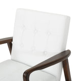 Christopher Knight Home® - Noble House - Marcola Mid Century Modern Faux Leather Club Chair with Wood Frame