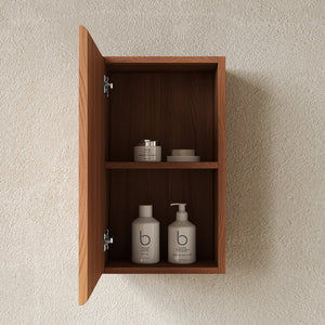 English Elm Mitch Wall Mounted Narrow Bathroom Cabinet Oak Woodgrain French Groove Door Storage W2615P376561
