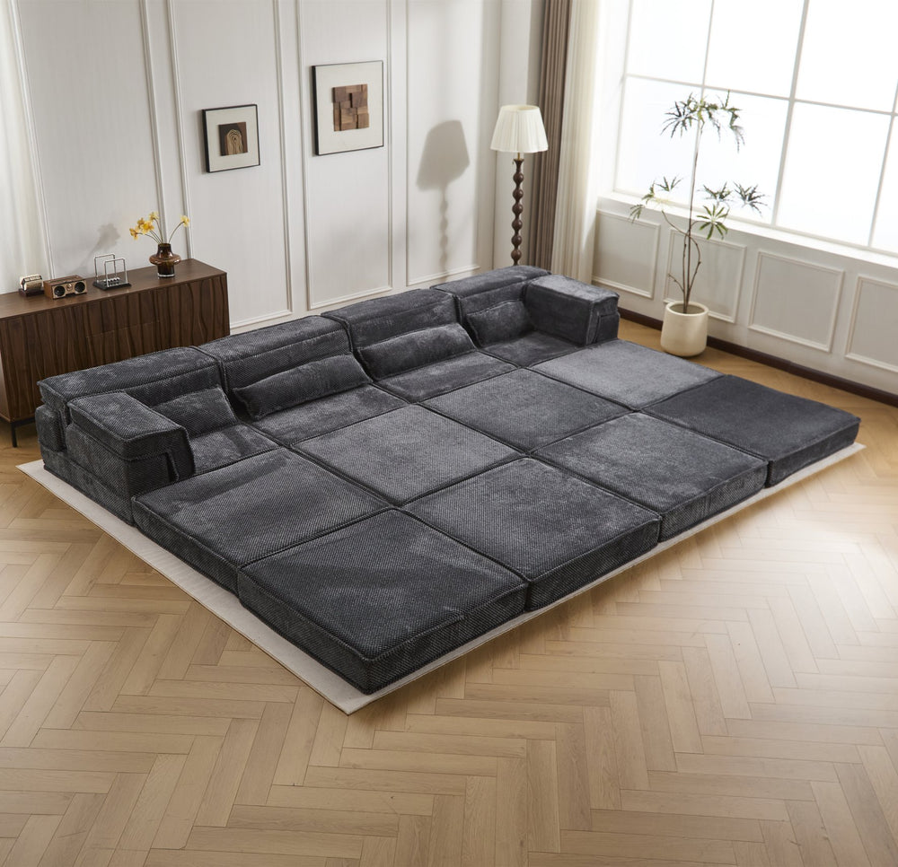 English Elm Compression Modular Sofa Bed - Oversized 4-Seater, No Assembly, Adaptable Designs For Any Space W3723S00041