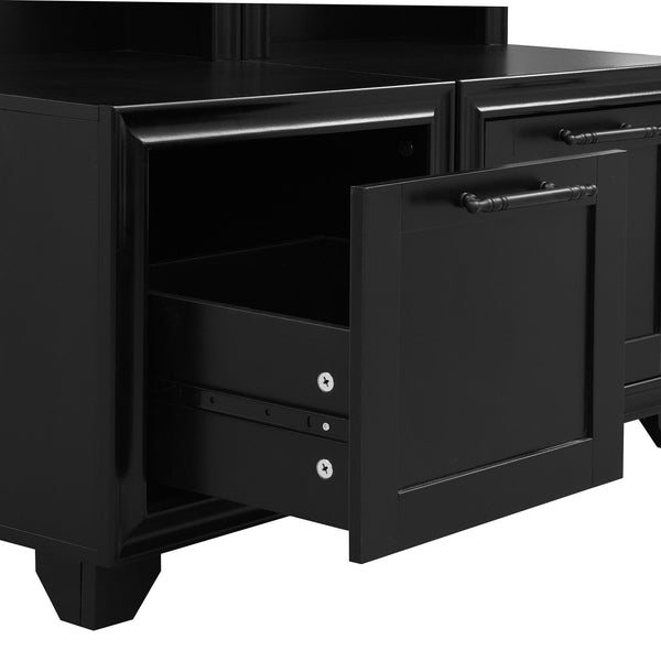 English Elm On-Trend Elegant 3-In-1 Hall Tree Set Of 2 - Stylish Entryway Coat Rack With Bench & Storage Drawers N721P249242B