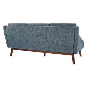 OSP Home Furnishings Mid-century Open Arm Loveseat with Solid Wood Legs and Plush Fiber Cushions Sofa Navy SL4433R-MC3