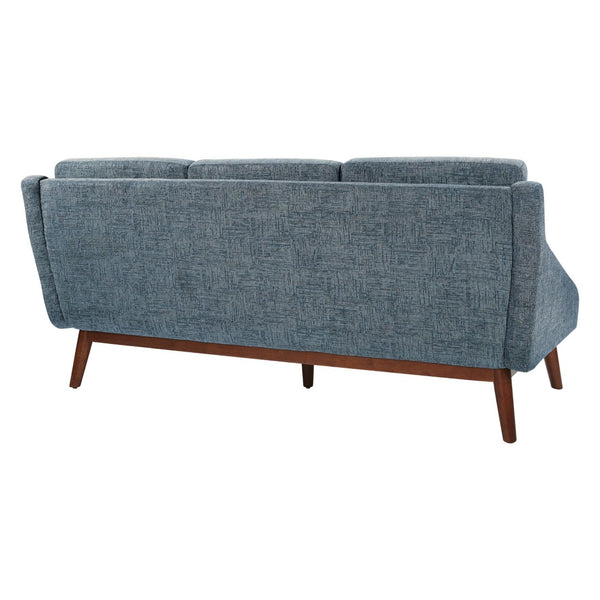 OSP Home Furnishings Mid-century Open Arm Loveseat with Solid Wood Legs and Plush Fiber Cushions Sofa Navy SL4433R-MC3
