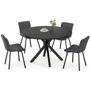 English Elm 47 Inch Round Dining Table For 4-6, Mid-Century Modern Wood Table With Sturdy Base & Versatile Use T3623P380322