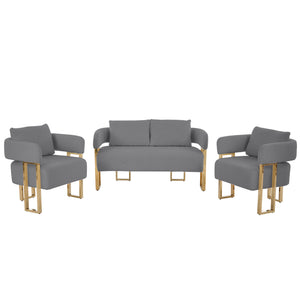 English Elm Ts Velvet Accent Chair with Gold Metal Legs Glam Art Deco Style for Living Room W2311S00007