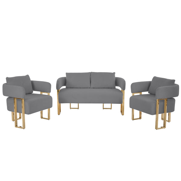 English Elm Ts Velvet Accent Chair with Gold Metal Legs Glam Art Deco Style for Living Room W2311S00007