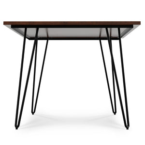 English Elm Hunter Modern Industrial Dining Table 66x40 in Solid Mango Wood Top with Black Hairpin Legs, Durable Finish Brown B136P203494