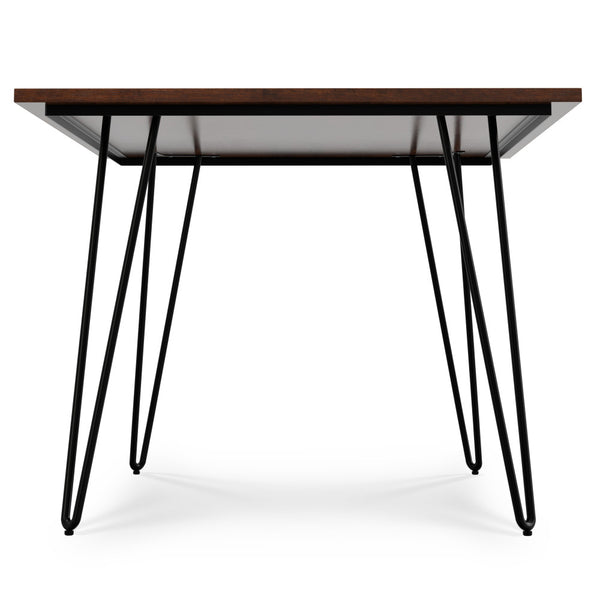 English Elm Hunter Modern Industrial Dining Table 66x40 in Solid Mango Wood Top with Black Hairpin Legs, Durable Finish Brown B136P203494