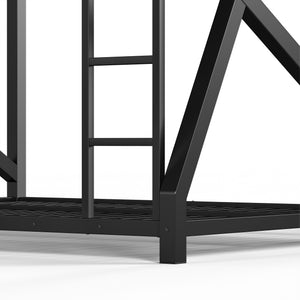 English Elm Twin Xl Over Queen Metal Bunk Bed Low Profile Steel Frame for Guest Rooms W5305S00034