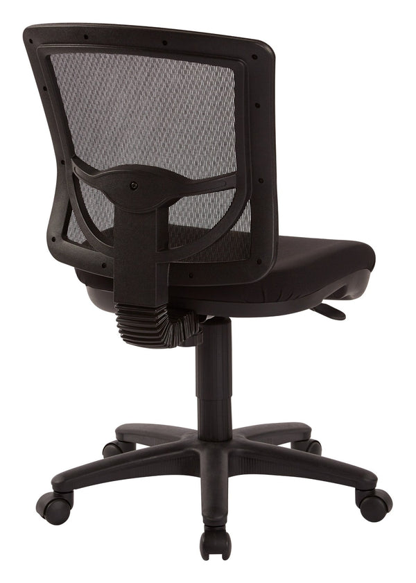 OSP Home Furnishings Progrid® Mesh Back Armless Task Chair with Lumbar Support for Modern Office Use 2817-30