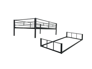 English Elm Twin Over Twin Bunk Bed – Space-Saving, Convertible Design With Sturdy Metal Frame And Guardrails W427P190044-GIGA