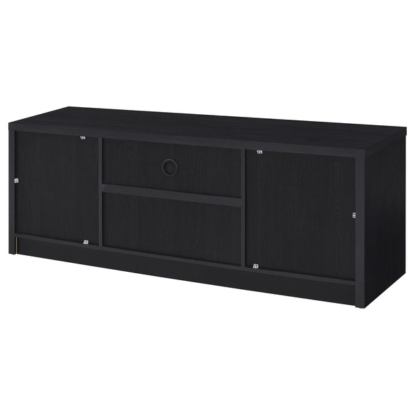 English Elm Sloat Matte Black Media Console with Dual Drawers and Concealed Cabinet Storage B062P451931