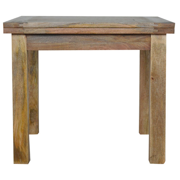 English Elm Solid Wood Extendable Butterfly Dining Table - Rustic Mango With Oak Finish, Seats 2 To 6 Effortlessly B182P280764-GIGA