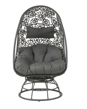 English Elm Hikre High Back Wicker Outdoor Lounge Chair with Glass Side Table Resort Style B2726P446697
