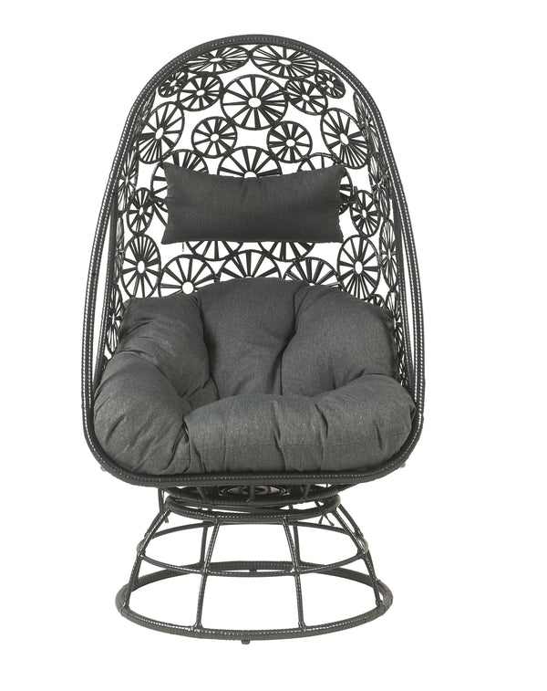 English Elm Hikre High Back Wicker Outdoor Lounge Chair with Glass Side Table Resort Style B2726P446697