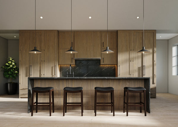 English Elm 31in. Hardwood Barstool Nailhead Faux Leather Seat Club Style Kitchen Island Seating Black B2751P436417