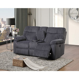 English Elm Comfy Velvet Reclining Loveseat with Chaise Cushioning and Console for Media Rooms B078P473037