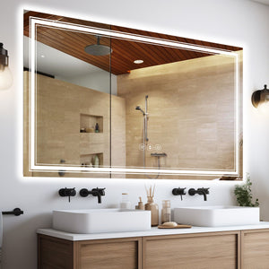 English Elm 60X36 Inch Frameless Led Bathroom Mirror - Smart, Anti-Fog, Dimmable, And Durable Design For Modern Spaces T3757P347024