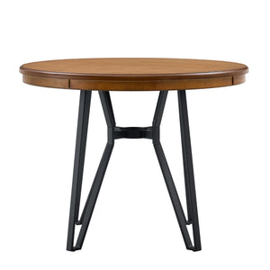 English Elm Christopher Knight Home® - Round Mid-Century Bar Table with Hairpin Metal Legs and Open Shelf, 46.85" Diameter, Stylish Dining Ash Brown N771P205281A