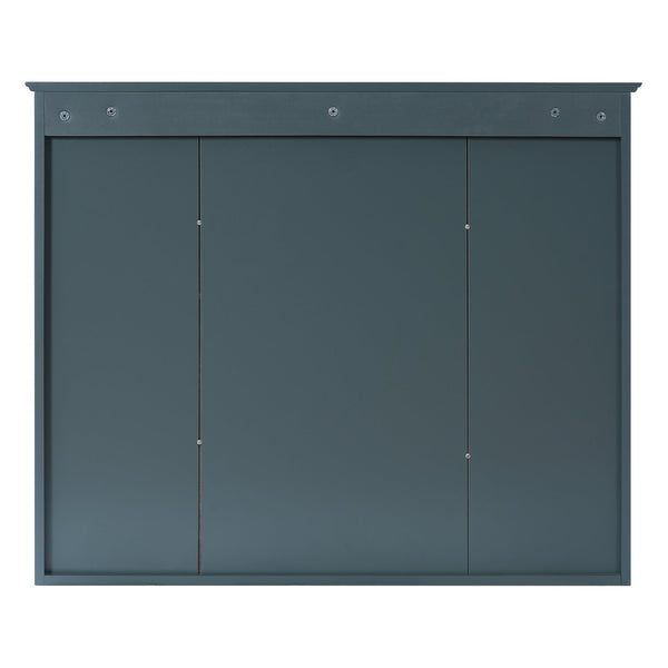 English Elm 35 Inch Wall Mount Medicine Cabinet Soft Close Mirror Storage for Modern Bathroom Blue N710P389453C