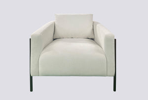 English Elm Accent Chair with Woven Rope Exterior, Plush High-Density Cushions, Dacron Wrap, Durable Frame Cream White 38 L x 40 W x 31 H B2699P296298