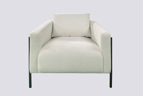 English Elm Accent Chair with Woven Rope Exterior, Plush High-Density Cushions, Dacron Wrap, Durable Frame Cream White 38 L x 40 W x 31 H B2699P296298