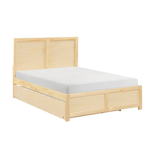 English Elm Contemporary Full Platform Bed Tall Headboard Natural Pine Wood Scandinavian Bedroom Frame B011S02456