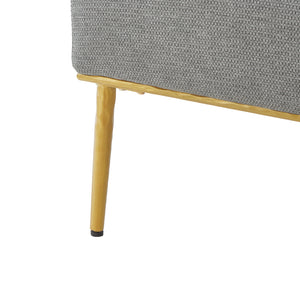 English Elm Modern Chenille Armchair with Curved Back Gold Legs Plush Accent Seat for Any Room Grey N763P360684E