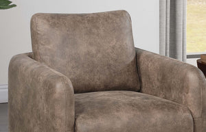 English Elm Gorgeous swivel accent chair in leather-like fabric with 360° movement, plush pillow and sleek base Auburn 33 L x 32 W x 22 H B011P369864